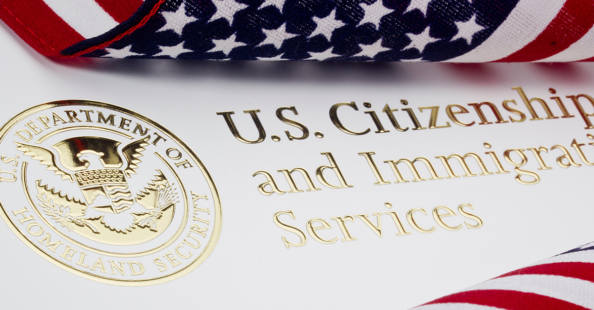 The U.S. Department of Homeland Security and the U.S. Citizenship and Immigration Services logo with an American flag.